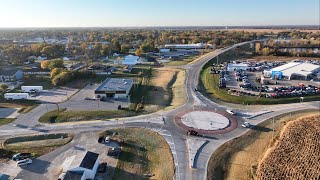 Drone View Of New Roundabout In Centralia Missouri [upl. by Eirehc]