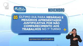 Calendário Eleitoral Justificativa de Mesárias e Mesários [upl. by Grussing]