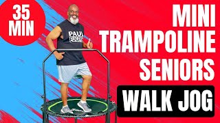 35Minute Seniors Walk Jog Mini Trampoline Workout  Low Impact Rebounder Exercises [upl. by Eberle]