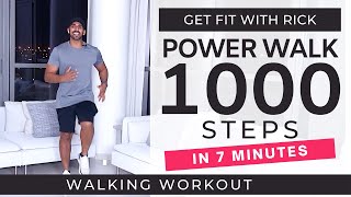 1000 steps  7 Minute Power Walking Workout  Steps at home  Daily workout at home [upl. by Ahsinod]