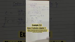 Example 28 Class 12th physics chapter 2 ELECTROSTATIC POTENTIAL AND CAPACITANCE [upl. by Neelyk916]