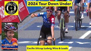 Cecilie Uttrup Ludwig Wins amp Leads  2024 Tour Down Under  Stage 2 [upl. by Dirtsa]