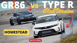 TYPE R vs GR86 at Homestead [upl. by Nawrocki]