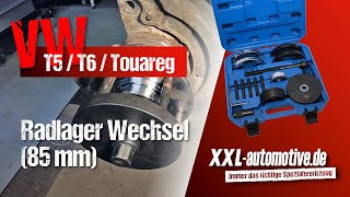 VW T5 Radlager 85 mm wechseln – ohne Achsschenkel Ausbau [upl. by Swetlana]