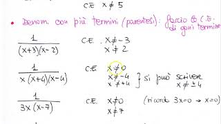 Condizioni di esistenza delle frazioni algebriche [upl. by Ares]