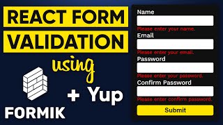 React Form Validation using Formik amp Yup  Formik React EASIEST METHOD [upl. by Arza]