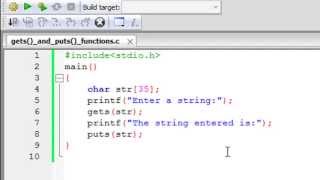 C Programming Tutorial  67 The gets and puts Functions [upl. by Neil]