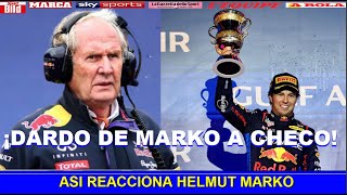 🔥 ASI REACCIONA HELMUT MARKO a PODIO CHECO PEREZ GP BAHREIN FORMULA 1 [upl. by Lenette]