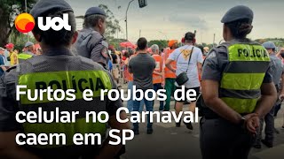 Carnaval 2024 Furtos e roubos de celulares caem 48 em São Paulo [upl. by Noed]