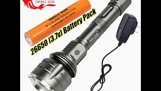 SMALL SUN 2500 Lumen TACTICAL CREE XML T6 LED 26650 FLASHLIGHT10800mAh Battery ZY T48 [upl. by Neryt]