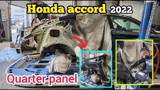 Como Remplazar quarter panel honda accord autobody autotechnician [upl. by Gladine]