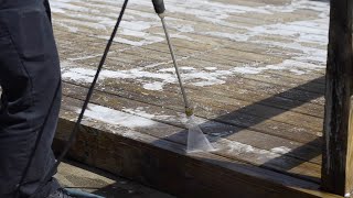 Deck Wash with Wolman DeckBrite and 2000 psi pressure washer [upl. by Muraida]