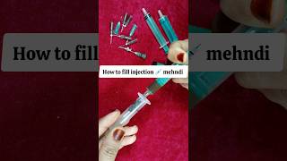 How to fill Injection💉Syringe Mehndi Cone injection heena cone mehndi injectionmehndi [upl. by Yesdnyl]