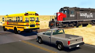 Train Close Calls amp NearMiss Accidents 3  BeamNGdrive [upl. by Lashond]