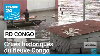 RD Congo  crues historiques du fleuve Congo • FRANCE 24 [upl. by Beebe]