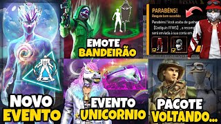 NOVO EVENTO PACOTE AVENTUREIRO BANDEIRÃO NOVO CODIGUIN PUNHO TOP CRIMINAL NOVIDADES FREE FIRE [upl. by Sena]