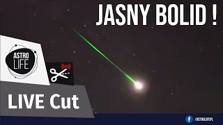 Jasny bolid nad Polską Fragment z transmisji LIVE Noc Perseidów 2024  LIVE Cut [upl. by Lamrert]