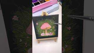 Pink Mushroom in the grassmushroompainting gouacheartist gouache landscapepainting artwork art [upl. by Suellen]