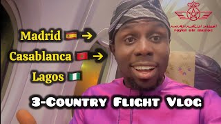 Madrid to Lagos via Casablanca My 3Country Flight Vlog with Royal Air Maroc [upl. by Ynottirb]