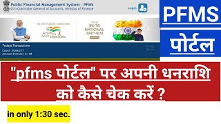 pfms se bank balance kaise check kare  how to check bank balance in pfms  पीएफएमएस पोर्टल [upl. by Tella]