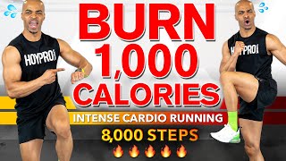 60 MIN 1000 CALORIES Cardio HIIT Running Workout for Weight Loss 🔥 BURN 1000 KCAL Jogging At Home [upl. by Adnerb]