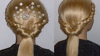 SCHNELLE und Easy Frisur für mittellange Haare SchuleFreizeit Braided Updo HairstylePeinados [upl. by Shaner595]