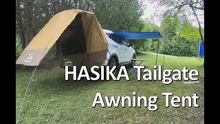 HASIKA Tailgate Shade Awning Tent setup in Hyundai Santa Fe Sports SUV [upl. by Yarrum]