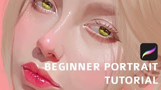 Part 1 Easiest Beginner iPad Procreate Portrait Tutorial Ever [upl. by Svirad]