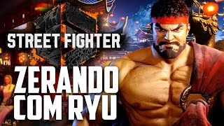 Street Fighter 6 primeiro gameplay ZERANDO com o RYU [upl. by Tteve]