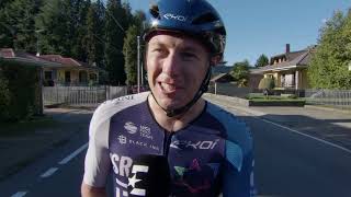 Corbin Strong  Interview at the finish  Gran Piemonte 2024 [upl. by Aerdno]