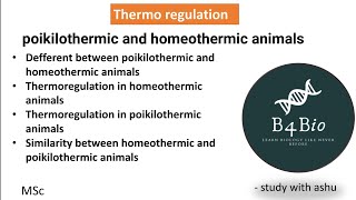 Thermoregulation in poikilothermic and homeothermic animals msc [upl. by Akila793]