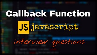 callback function in javascript  interview question on js [upl. by Tobye]