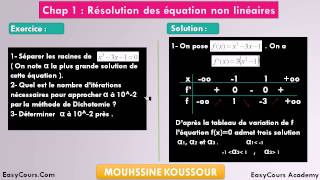 8  Exercice 4 partie 1  Méthode de Dichotomie  Analyse Numérique Smp [upl. by Parrisch]