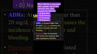 Which NSAID is associated with a greater risk of skin reactions than other nonselective NSAIDs [upl. by Acsisnarf32]