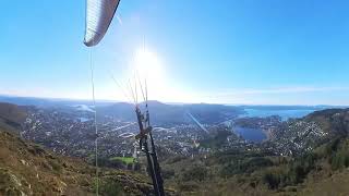 Bergen Ulriken 1992024 End of Flight 2 1716 Enzo 3 Paragliding Hill Soaring Norge Norway [upl. by Indihar]