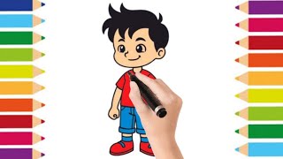 How to draw simple boy for kids Simple boy Drawingl [upl. by Cary279]