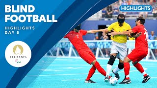 ⚽️ Blind Football Highlights  Day 5  Paris 2024 Paralympic Games [upl. by Airdnahc]