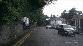 Near miss car crash Colinton Village Edinburgh MT54 KOD [upl. by Otreblasiul797]