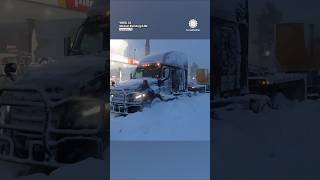 Trucks Buried by Heavy California Snow on I5 [upl. by Giaimo527]