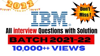 IBM interview questions for freshers I IBM job interview questions I IBM graduate interview question [upl. by Airotel]