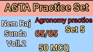 UPSSSC AGTA PRACTICE SET  Agronomy SET4 AGRICULTURE MCQ AGTA NEM RAJ SUNDA VOLL 2 AGTA [upl. by Naehs]