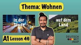 A1 German lesson 46  Thema Wohnen  Fragen und Antworten  Talk about livinghousing [upl. by Enaelem]