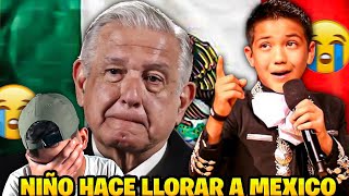 NIÑO HACE LLORAR A MEXICO CON CANCION A AMLO [upl. by Edobalo]