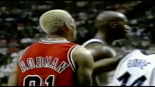 Shaq 0 FG  3 points when guarded by Rodman  1996 ECF Game 4 [upl. by Ryder]