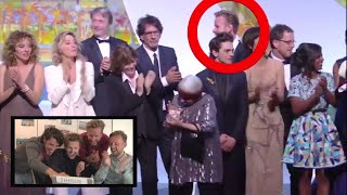 Guy walks on stage with winners Palm dOr Award  Cannes Film Festival 2015 [upl. by Namhar]