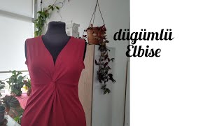 Düğümlü elbise kesimi dikimi [upl. by Thant]