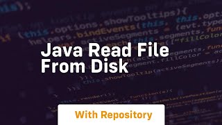 java read file from disk [upl. by Yennaiv]