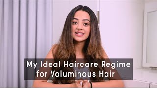 My ideal haircare regime for my voluminous hair 🤍 [upl. by Naginarb]