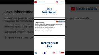 Inheritance In Java  Java Inheritance java [upl. by Nilya]