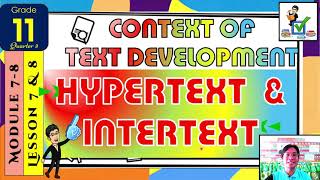 READING AND WRITING SKILLS  CONTEXT OF TEXT DEVELOPMENT HYPERTEXT AND INTERTEXT [upl. by Aisercal]